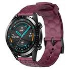 For Huawei Watch GT2 42mm 20mm Football Pattern Solid Color Silicone Watch Band(Wine Red) - 1