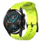 For Huawei Watch GT2 42mm 20mm Football Pattern Solid Color Silicone Watch Band(Lime Green) - 1