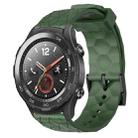 For Huawei Watch 2 20mm Football Pattern Solid Color Silicone Watch Band(Army Green) - 1