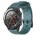 For Huawei Watch 2 20mm Football Pattern Solid Color Silicone Watch Band(Rock Cyan) - 1