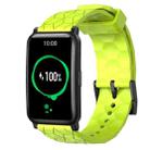 For Honor Watch ES 20mm Football Pattern Solid Color Silicone Watch Band(Lime Green) - 1