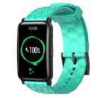 For Honor Watch ES 20mm Football Pattern Solid Color Silicone Watch Band(Teal) - 1