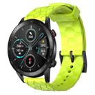 For Honor MagicWatch2 42mm 20mm Football Pattern Solid Color Silicone Watch Band(Lime Green) - 1