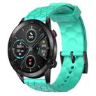 For Honor MagicWatch2 42mm 20mm Football Pattern Solid Color Silicone Watch Band(Teal) - 1