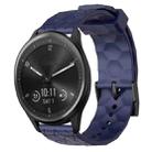For Garmin Vivomove Sport 20mm Football Pattern Solid Color Silicone Watch Band(Navy Blue) - 1