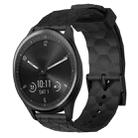 For Garmin Vivomove Sport 20mm Football Pattern Solid Color Silicone Watch Band(Black) - 1