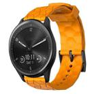 For Garmin Vivomove Sport 20mm Football Pattern Solid Color Silicone Watch Band(Yellow) - 1