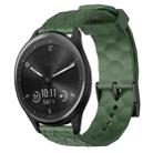 For Garmin Vivomove Sport 20mm Football Pattern Solid Color Silicone Watch Band(Army Green) - 1