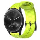 For Garmin Vivomove Sport 20mm Football Pattern Solid Color Silicone Watch Band(Lime Green) - 1
