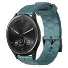 For Garmin Vivomove Sport 20mm Football Pattern Solid Color Silicone Watch Band(Rock Cyan) - 1