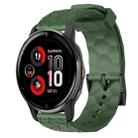 For Garmin Venu 2 Plus 20mm Football Pattern Solid Color Silicone Watch Band(Army Green) - 1