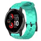 For Garmin Venu 2 Plus 20mm Football Pattern Solid Color Silicone Watch Band(Teal) - 1