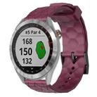 For Garmin Approach S40 20mm Football Pattern Solid Color Silicone Watch Band(Wine Red) - 1