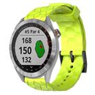 For Garmin Approach S40 20mm Football Pattern Solid Color Silicone Watch Band(Lime Green) - 1