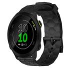 For Garmin Forerunner 158 20mm Football Pattern Solid Color Silicone Watch Band(Black) - 1