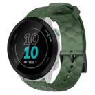 For Garmin Forerunner 55 20mm Football Pattern Solid Color Silicone Watch Band(Army Green) - 1
