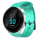 For Garmin Forerunner 55 20mm Football Pattern Solid Color Silicone Watch Band(Teal) - 1