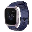 For Garmin Venu SQ 20mm Football Pattern Solid Color Silicone Watch Band(Navy Blue) - 1