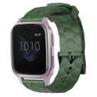 For Garmin Venu SQ 20mm Football Pattern Solid Color Silicone Watch Band(Army Green) - 1