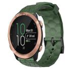 For Garmin Forerunner 645 Music 20mm Football Pattern Solid Color Silicone Watch Band(Army Green) - 1