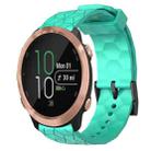 For Garmin Forerunner 645 Music 20mm Football Pattern Solid Color Silicone Watch Band(Teal) - 1