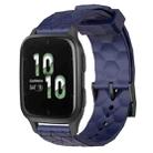 For Garmin Forerunner Sq2 20mm Football Pattern Solid Color Silicone Watch Band(Navy Blue) - 1