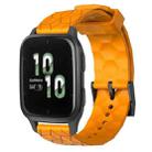 For Garmin Forerunner Sq2 20mm Football Pattern Solid Color Silicone Watch Band(Yellow) - 1