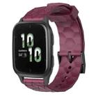 For Garmin Forerunner Sq2 20mm Football Pattern Solid Color Silicone Watch Band(Wine Red) - 1