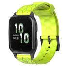 For Garmin Forerunner Sq2 20mm Football Pattern Solid Color Silicone Watch Band(Lime Green) - 1