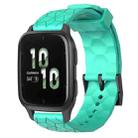 For Garmin Forerunner Sq2 20mm Football Pattern Solid Color Silicone Watch Band(Teal) - 1