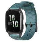 For Garmin Forerunner Sq2 20mm Football Pattern Solid Color Silicone Watch Band(Rock Cyan) - 1