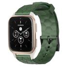 For Garmin Forerunner Sq2 Music 20mm Football Pattern Solid Color Silicone Watch Band(Army Green) - 1