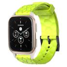 For Garmin Forerunner Sq2 Music 20mm Football Pattern Solid Color Silicone Watch Band(Lime Green) - 1