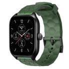 For Amazfit GTS 4 20mm Football Pattern Solid Color Silicone Watch Band(Army Green) - 1