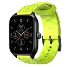For Amazfit GTS 4 20mm Football Pattern Solid Color Silicone Watch Band(Lime Green) - 1