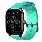 For Amazfit GTS 4 20mm Football Pattern Solid Color Silicone Watch Band(Teal) - 1