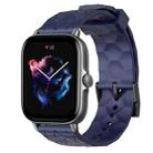 For Amazfit GTS 3 20mm Football Pattern Solid Color Silicone Watch Band(Navy Blue) - 1