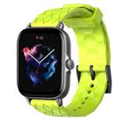For Amazfit GTS 3 20mm Football Pattern Solid Color Silicone Watch Band(Lime Green) - 1