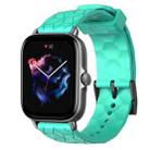 For Amazfit GTS 3 20mm Football Pattern Solid Color Silicone Watch Band(Teal) - 1