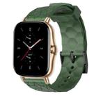 For Amazfit GTS 2E 20mm Football Pattern Solid Color Silicone Watch Band(Army Green) - 1