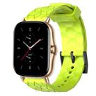 For Amazfit GTS 2E 20mm Football Pattern Solid Color Silicone Watch Band(Lime Green) - 1