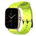 For Amazfit GTS 2 20mm Football Pattern Solid Color Silicone Watch Band(Lime Green) - 1