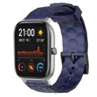 For Amazfit GTS 20mm Football Pattern Solid Color Silicone Watch Band(Navy Blue) - 1