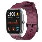 For Amazfit GTS 20mm Football Pattern Solid Color Silicone Watch Band(Wine Red) - 1