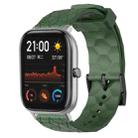 For Amazfit GTS 20mm Football Pattern Solid Color Silicone Watch Band(Army Green) - 1