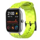 For Amazfit GTS 20mm Football Pattern Solid Color Silicone Watch Band(Lime Green) - 1