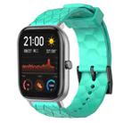 For Amazfit GTS 20mm Football Pattern Solid Color Silicone Watch Band(Teal) - 1