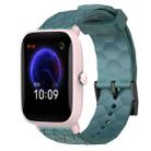 For Amazfit Pop Pro 20mm Football Pattern Solid Color Silicone Watch Band(Rock Cyan) - 1