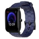 For Amazfit Pop 20mm Football Pattern Solid Color Silicone Watch Band(Navy Blue) - 1