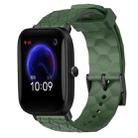 For Amazfit Pop 20mm Football Pattern Solid Color Silicone Watch Band(Army Green) - 1